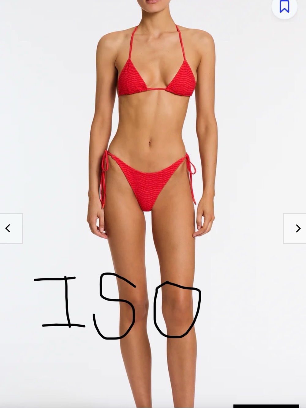 Red Crochet Tie-Side Bikini Set - Women Swim